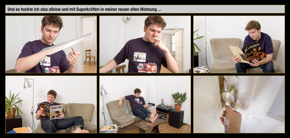 Seite 28: Und so hockte ich also alleine und mit Superkräften in meiner neuen, alten Wohnung ...
