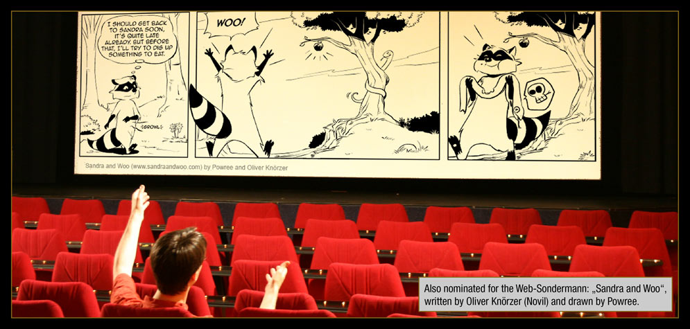 Interlude 5, Page 9: Also nominated for the Web-Sondermann: „Sandra and Woo“, written by Oliver Knörzer (Novil) and drawn by Powree.